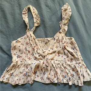 American eagle cropped floral tank top